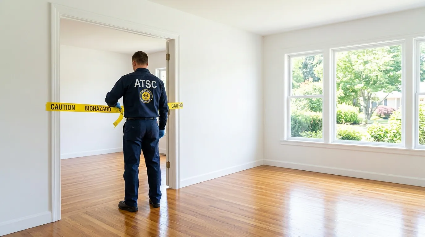 Certified biohazard cleanup crew performing Decomposition Cleanup in Roanoke